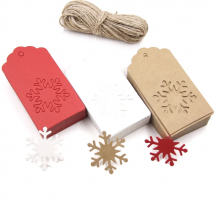 50PCS White/Red Kraft Paper Tags Handmade/Thank You DIY Crafts Labels For Christmas Favors Hanging Tag Gift Wrapping Supplies