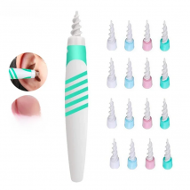 16 Tips Rotating Earwax Cleaner Spiral Dig Wax Ear Wax Remover  Ear-Cleaning Device Soft Spiral Extract Earwax Tool Ear-Picker