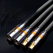 1 Pair Hi-End 7N OCC Silver-plating Xlr Balanced Audio Cable 3 Pin 2 XLR Male To Female Audio Cable for Microphone Amplifier