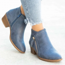 Women Booties 2025 Autumn Suede chelsea Boots Women Fashion Size 43 Platform Boots Side Zipper Heeled Ankle Boots Botas De Mujer