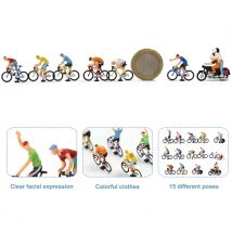 Evemodel modelo de trenes HO escala 1:87, ciclista, jinete, fotógrafo, 15 Poses diferentes, bicicleta, motocicleta, P8722