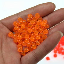 Bimoo 50pcs/bag 4mm Realistic Salmon Fish Egg Fly for Treble Hook Bait Orange