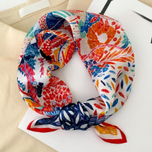 New 100% Natural Real Silk Scarf Fashion Women Summer Beach Small 53*53cm Neck Scarves Shawl Bandana Hijab Pashmina Poncho 2023