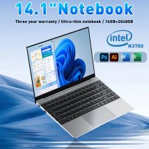 Intel N3700 Notebook Gamer 14.1 "Ultra Slim Laptop 16GB di RAM 2TB SSD 1920*1080 Display PC Windows 11 Computer da studio per ufficio
