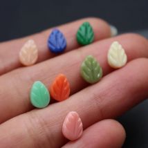 20Pcs 8mm Carved Artificial Coral leaf Multi-Color Loose beads  for Jewelry Bracelet Necklace Earring Craft DIY Mobile Accmaking