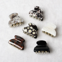 3pack Hair Clip Daisy Acrylic Plastic Small Hair Claw For Women Girls Fashion Gold Crab For Hair Tins Clamps Hair Accessories