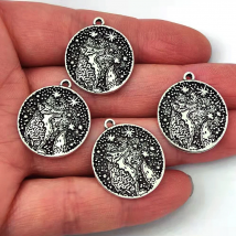 5pcs Fox pendant Ancient silver Color Star Gazing Starry Sky Pendant charm for DIY women man Accessories
