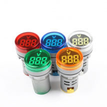 New 220V AC 22mm Round LED Mini Digital Display Voltmeter Voltage Monitor Indicator Signal Light Tester Measuring Tool Min