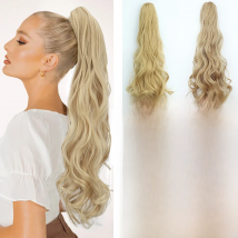 Synthetic 24Inch Wavy Claw Clip On Ponytail Hair Extension Ponytail Extension Hair For Women Pony Tail Hair Hairpiece