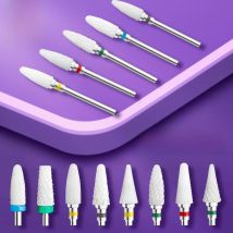 LadyMisty Ceramic Carbide Nail Drill Bit Nail Cutter Rotate Burr Milling Bits Electric Drill Machine For Manicure Pedicure Tools