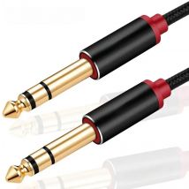 Shuliancable 6.35mm Guitar Audio Cable, Nylon Braided 6.35mm to 6.35mm Jack Audio Cable for Electric Guitar, Electronic Piano