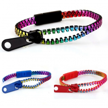 New Zip Bracelet Wristband Candy Bracelet Popular Zipper Bangle Bracelet Double Colors Fluorescent Color Style 3pcs