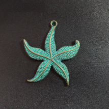 2025 new fashion 2pcs 48*43MM Retro Patina Plated Zinc Alloy Green Starfish Charms Pendants For DIY Jewelry Accessories