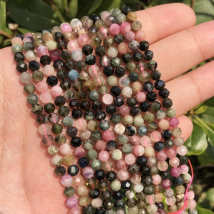 Faceted 2/3/4mm Natural Stone Beads Colorful Tourmaline Gem Beads For Jewelry Making Beadwork DIY Bracelet necklace