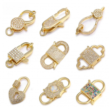 DIY Bracelet Necklaces Handmade Making Accessories Zirconia Lobster Clasp Copper Connectors Jewellery Making Supplies Women
