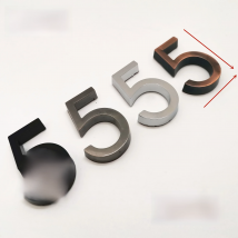 58mm Modern Grey Door Plate Plaque Number House Hotel Door Address Digits Sticker Plate Sign ABS plastic 0123456789