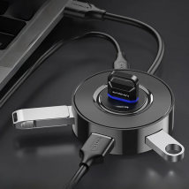 Mindpure USB Hub 2.0 HUB Splitter 4 in 1 with Micro USB Charge Power for harddisk MacBook Pro LenovoLaptop PC USB Expansion Port