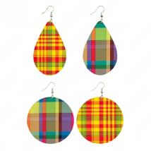 SOMESOOR African Fabric Print Wooden Drop Earrings Martinique Ethnic Art Afro Bohemain Geometric Dangle Jewelry For Women Gift