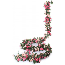 2pcs 2.2m 45heads Fake Rose Vine Garland Artificial Flowers Plants Hanging for Wedding Home House Party Garden Craft Art Decor