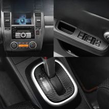 Suitable for TIIDA Interior Stickers, Carbon Fiber Modified Film for Central Control Gear Shift for NISSAN TIIDA 2005-2010