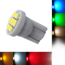 100pcs DC AC 6V 6.3V T10 #555 W5W 194 168 No Polar LED Pinball Machine Bulb No Ghosting 8SMD 1206 3020 White Red Ice Blue DC6V