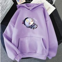 Kawaii Genshin Impact Qiqi Hoodies Anime Sweatshirts Women Long Sleeve Hoodie Graphic Streetwear Sudaderas Y2K Tops Harajuku