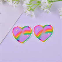 10pcs/pack Rainbow Heart Dont Be A Dick Word Arcylic Charms for DIY Jewelry Accessory