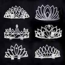New Bride Crown Princess Tiara Rhinestone Hair Bands Diadema Hair Accessories for Women Girl Pageant Party Wedding Hair Jewelry