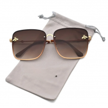 Fashion 2022 Gold Bee Square Sunglasses Women Retro Oversized Glasses Men Shades Metal Frame Ladies sunglasses zonnebril dames