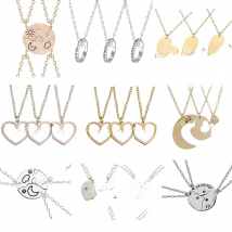 3 Pcs/Set Best Friends Necklace Heart Shaped Pendant BFF Necklaces Friendship Choker For Women Girls Sisters Chains Gift