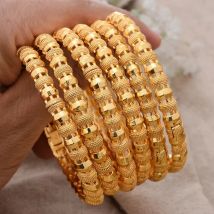 6Pcs/lot New Nigerian Wedding African Costume Bangles Dubai Fashion Charm Bangles&Bracelets For Women Party Gift