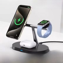 3 In 1 Magnetic Wireless Charger Stand For iPhone 16 15 14 13 Pro Apple Watch 9 8 Airprods 3 In 1 Macsafe Fast Charging Station