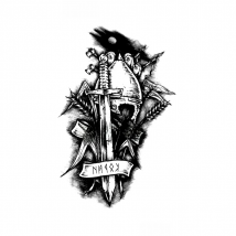 Immortal Knight Waterproof Temporary Tattoos Men Warrior Tatouage Temporaire Femme Tatoo Temporary Stickers