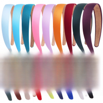 3cm/1.18in Satin Headbands Wide Non-slip Headband for Women Gilrs Colorful Comfortable Hard DIY Craft Headbands