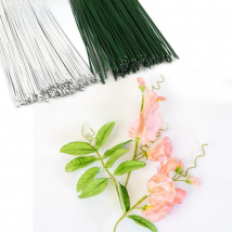 L36cm Green/White Fondant Floral Iron Wire DIY Handmade Sugar Flower Stem Clay Modelling Mould for Wedding Cake Decorating Tools