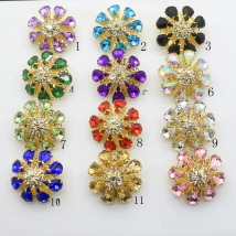 ZMASEY Metal Buttons 5Pcs/Lot 25mm Diamond DIY Shank Sewing Button For Clothing Supply Decoration Jewelry Accessories Mix Color