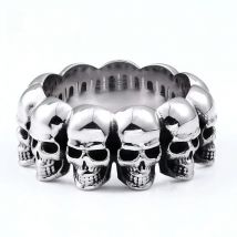 Beier 316L Stainless steel punk party classic skull fashiong jewelry biker Skull wrap men's ring BR8-738