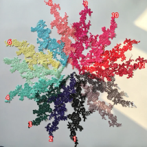 10Pieces Embroidery Lace Applique Collar Embroidered Lace Appliques Wedding Dress Accessories Fabric Guipure Sewing Craft