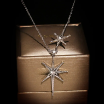 925 silver female six-pointed star pendant European and American light luxury neck chain star clavicle chain necklace