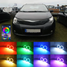 For Toyota Avensis T27 RF Remote Bluetooth-Compatible APP Multi Color Ultra Bright RGB LED Angel Eyes Kit Halo Rings