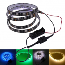 switch Battery Powered LED strip 12V 5050 Red Green Blue white Single Color Flexible led strip I65 waterproof Indoor Decoration