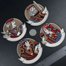 European Kings and Kings playing cards embroidery patch applique decoration badges for children's T-shirts can be washed
