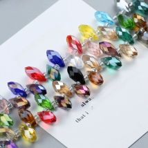 WLYeeS Pendant Austrian crystal beads 6mm 50pcs Water droplets shape Briolette Spacer Loose bead for Jewelry Necklace Making DIY