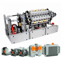 NEW MOC Napier Deltic Engine V42 Engine Gearbox Sequential Building Blocks Bricks DIY Toys for Technical MOC Creactor Cars