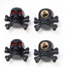 Skull Bones Black Tire Wheel Valve Stem Air Caps Metal Covers Car/Motorcycle Cars Tires Valve Stem Caps Cover Dustproof