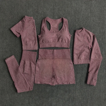 2/3/5PCS Seamless Women Yoga Set Workout Sportswear Gym Clothing Fitness Long Sleeve Crop Top High Waist Leggings Sports Suits