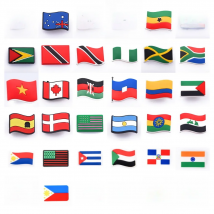 Country Different Flag Shoes Charms Designs SOFT Shoes Decoration Charms Soft PVC Shoe Accessories For Clog