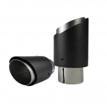 1 Pcs Universal Car Carbon Fibre Tail Throat Stainless Steel Silencer Sand Blast Twill Matte Muffler Exhaust Nozzle Tip
