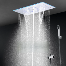 Bathroom Accessories 600x300mm 24x12Inches Bluetooth Music LED Shower Head Kit Thermostatic Mixer Valve