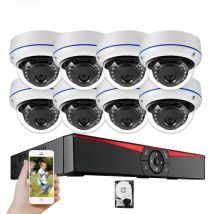 Gadinan 8CH 4MP POE NVR Security Camera System Kit Audio Record IP Camera IR Dome Outdoor Waterproof CCTV Surveillance Set